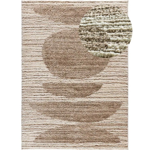 LIMA Alfombra shaggy estilo escandinavo con relieve beige, varias medidas disponibles