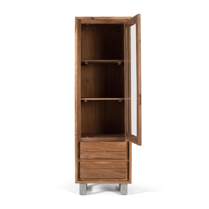 Vitrina de Madera de Acacia 60 Cm Estilo Rústico Moderno