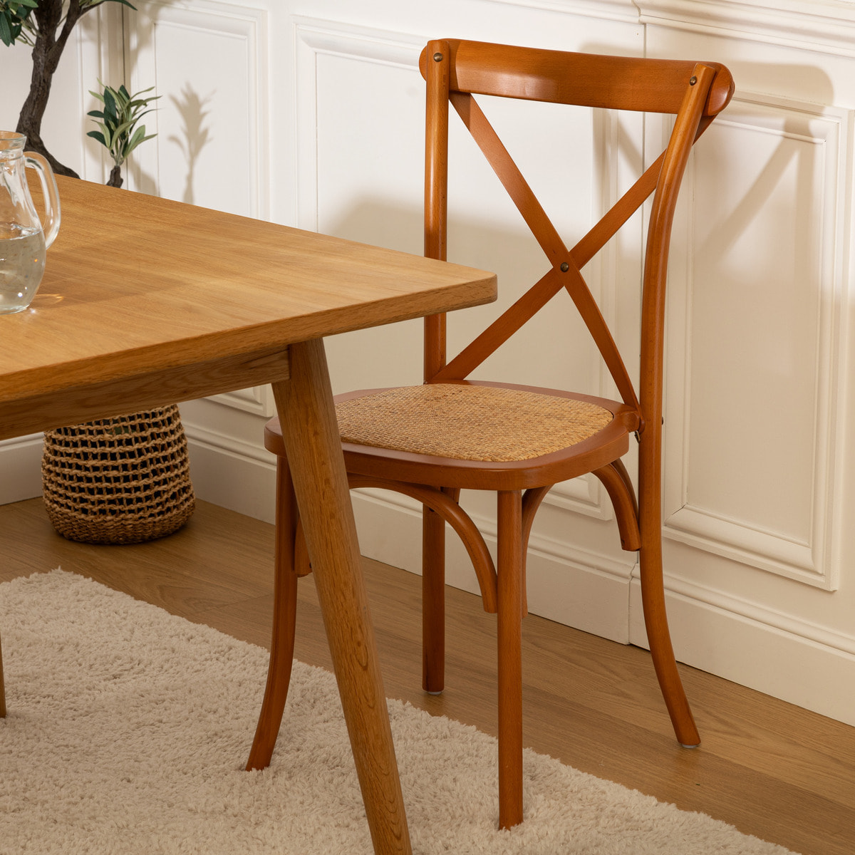 Chaise Isak hêtre marron