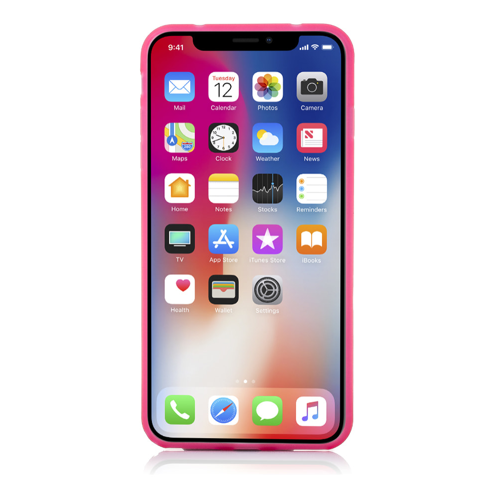 DAM COVER IN TPU TRASPARENTE CON COLORI IPHONE X 7x1x14 Cm. Colore rosa