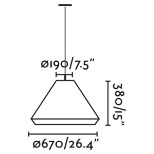 SAIGON OUT Lampada suspensione grigia/bianco opaco T70 cone cap