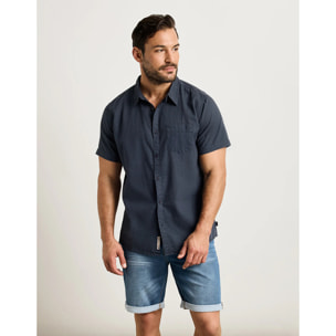 Camisa Manga Corta Azul Marino- Norla