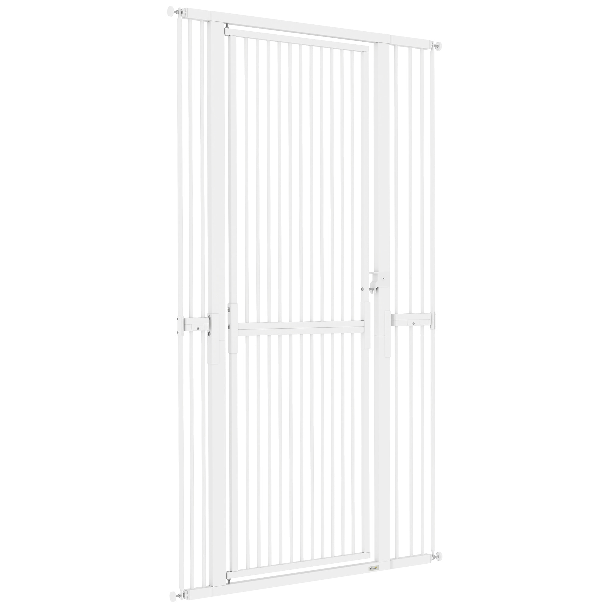 Barrière de sécurité chien L.77-104 x H.180cm acier sans perçage blanc