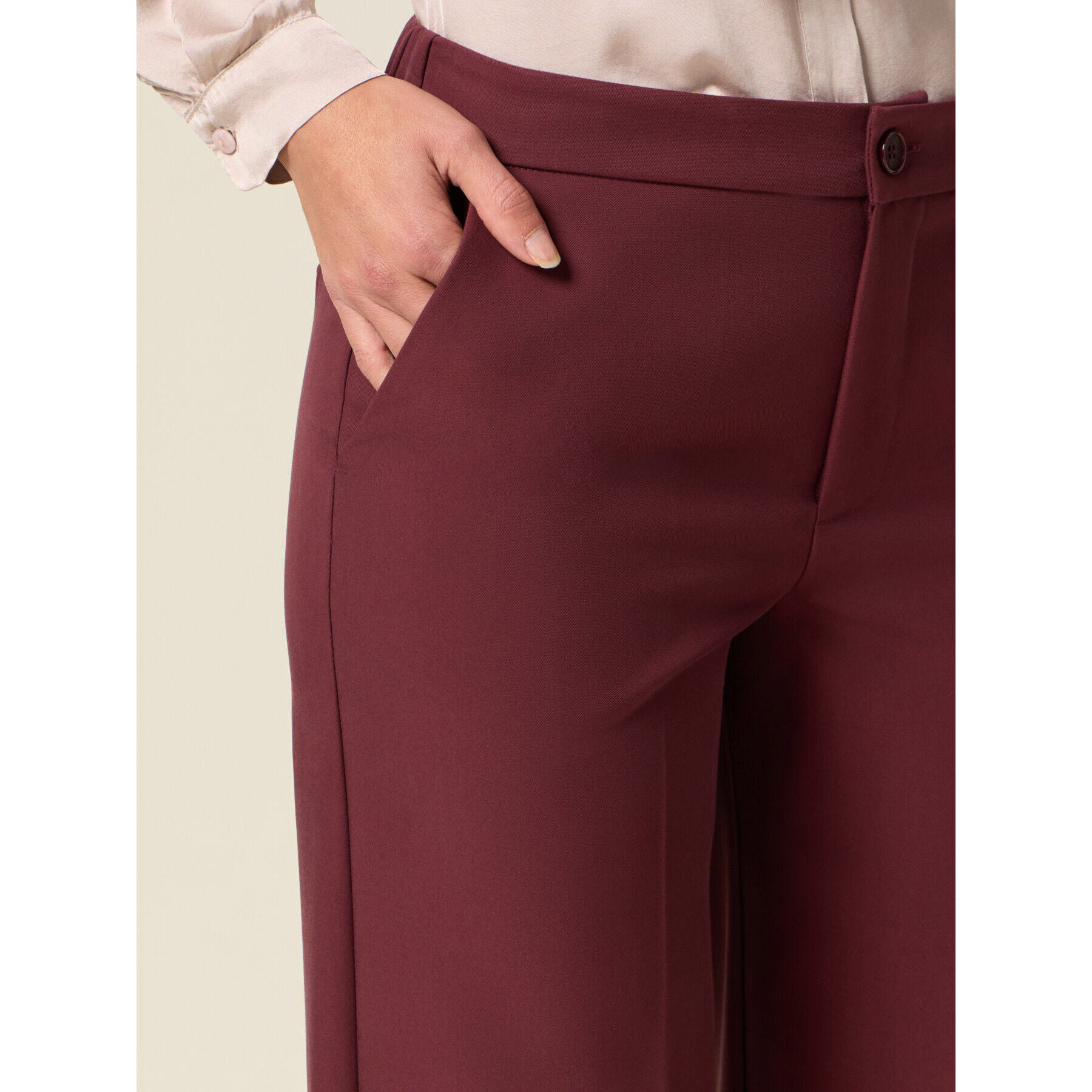 Oltre - Pantaloni in twill - Bordeaux