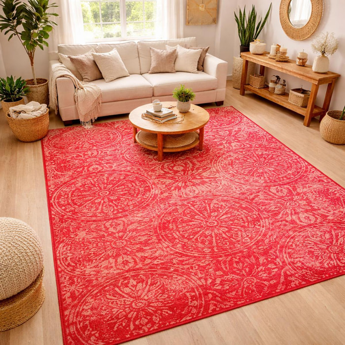 Tapis salon et chambre tissé motif rétro-vintage JAKA