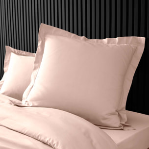 Taie d'oreiller volant plat 100% percale de coton ORIGINE - Rose