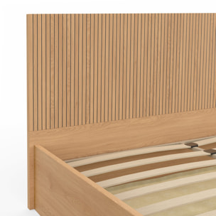 Lit coffre Faustine 160x200cm tête de lit lattes