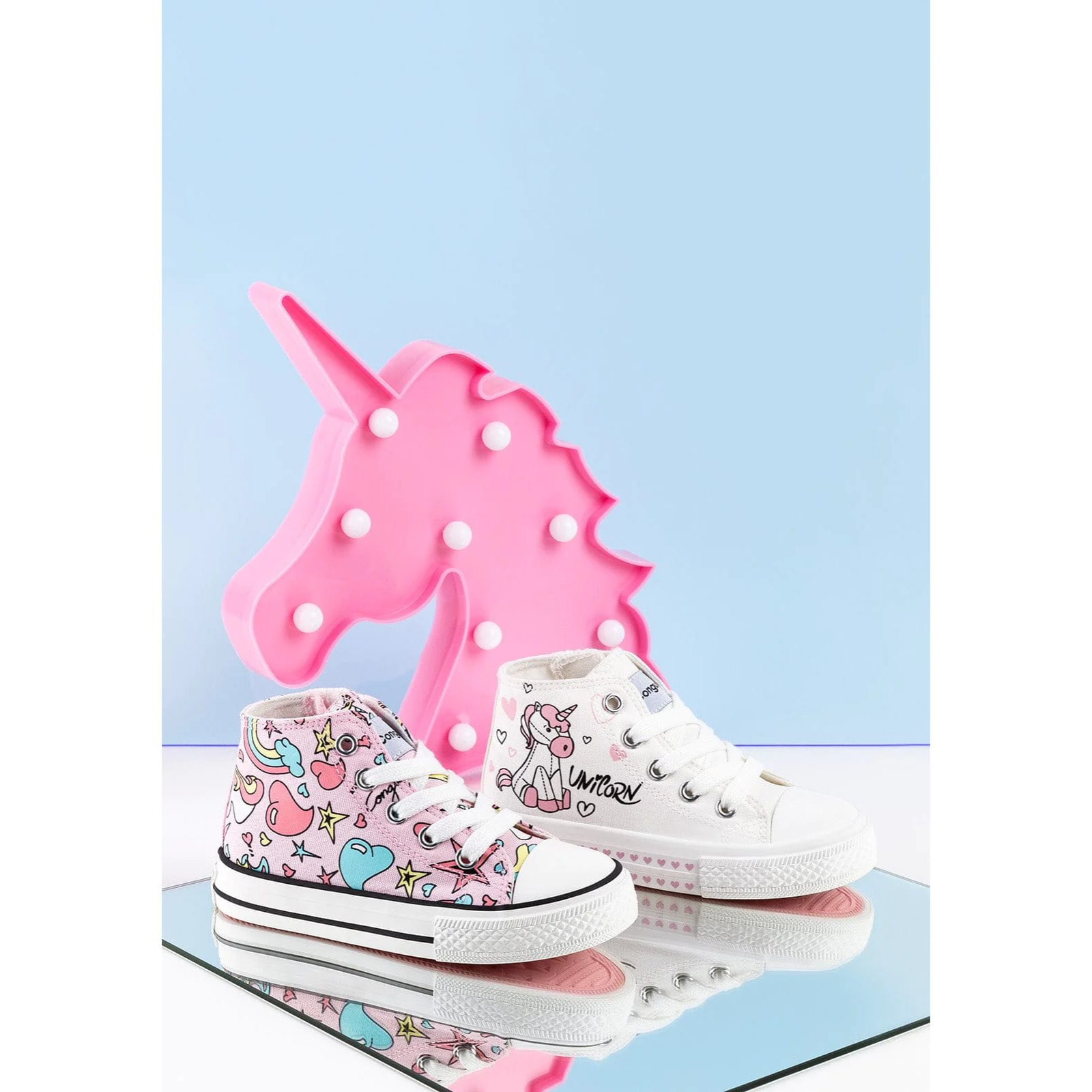 Zapatillas Altas De Niña Estampado Unicornio