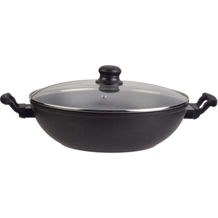 Wok ESSENTIELB Aluminium forgé Noir diam32cm