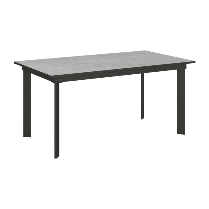 Mesa extensible 90x160/220 cm Cumar Cemento estructura Antracita