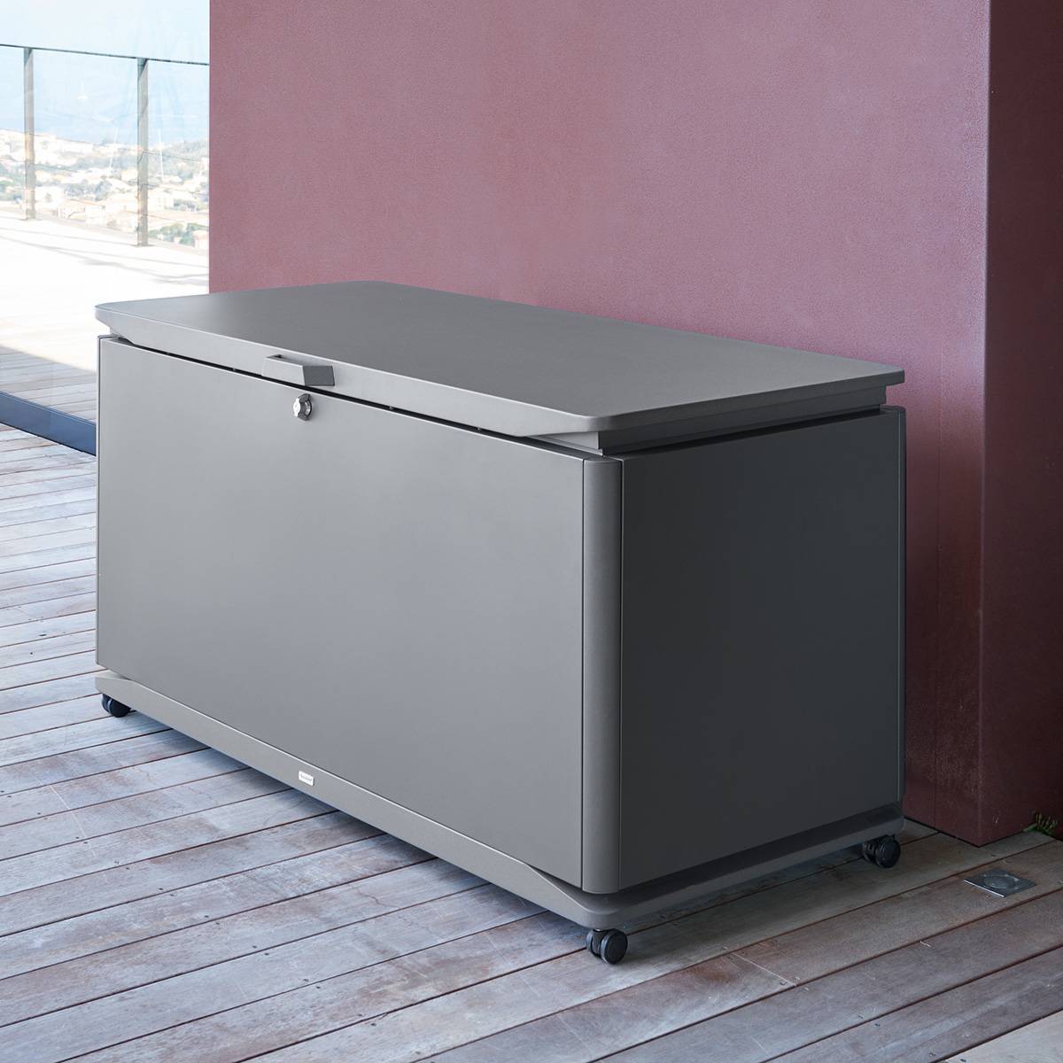 Coffre de rangement 920L Alumia gris graphite en aluminium