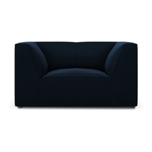 Fauteuil "Charles" en velours bleu foncé