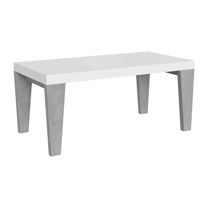 Tavolo allungabile 90x180/284 cm Spimbo Mix piano Bianco Frassino - gambe Cemento