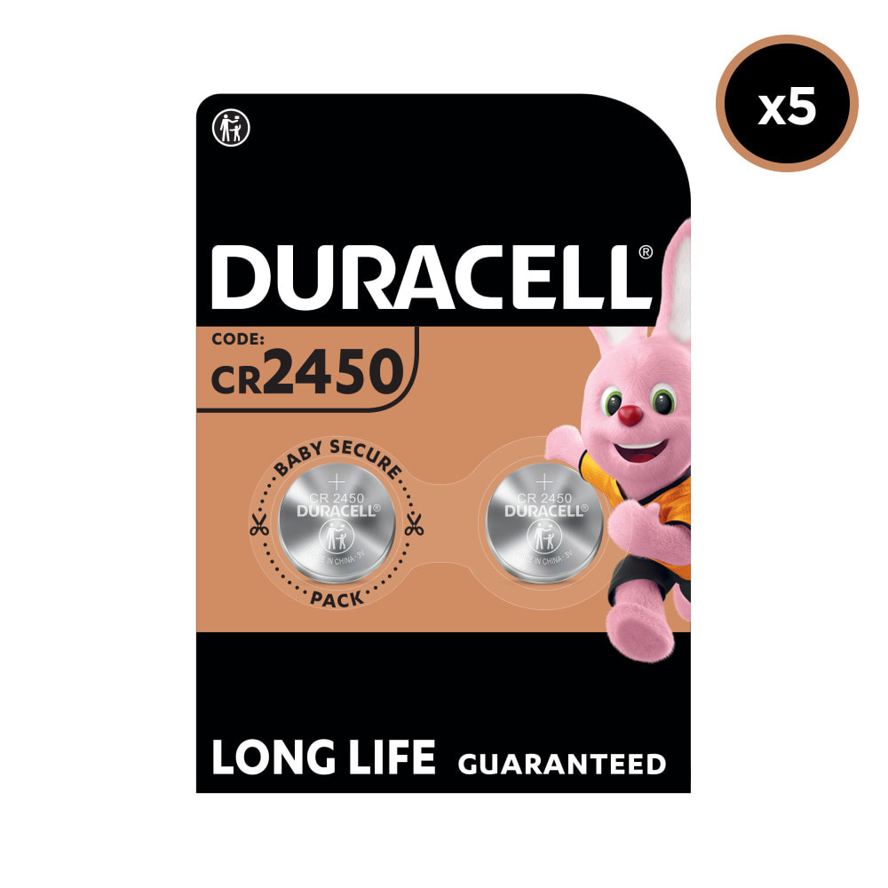 5x2 Piles Duracell Bouton Lithium 2450