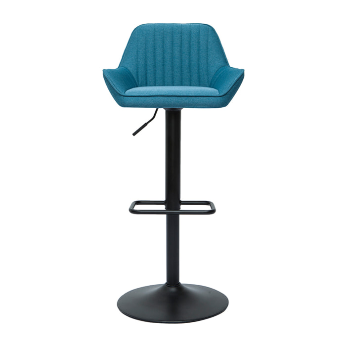 Tabourets de bar réglables design en tissu bleu (lot de 2) RONNIE