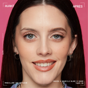 NYX Professional Makeup Blade & Shade, Crayon sourcils double embout, tenue jusqu'à 16h, Taupe