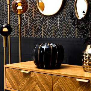 Statue Pomme Coulure Bronze Et Argent H27cm