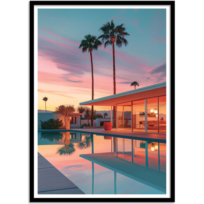Affiche - California Sunset House Pool - Philippe Hugonnard