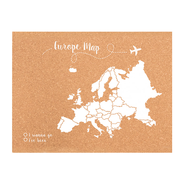 Carte de liège de l'Europe blanc de différentes tailles