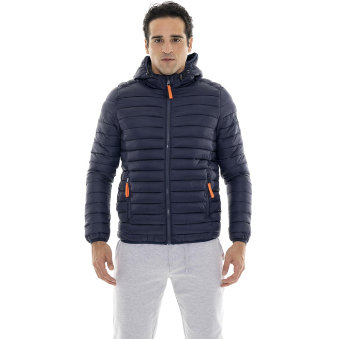 Plumífero de invierno para hombre "Basic" con cremallera y capucha