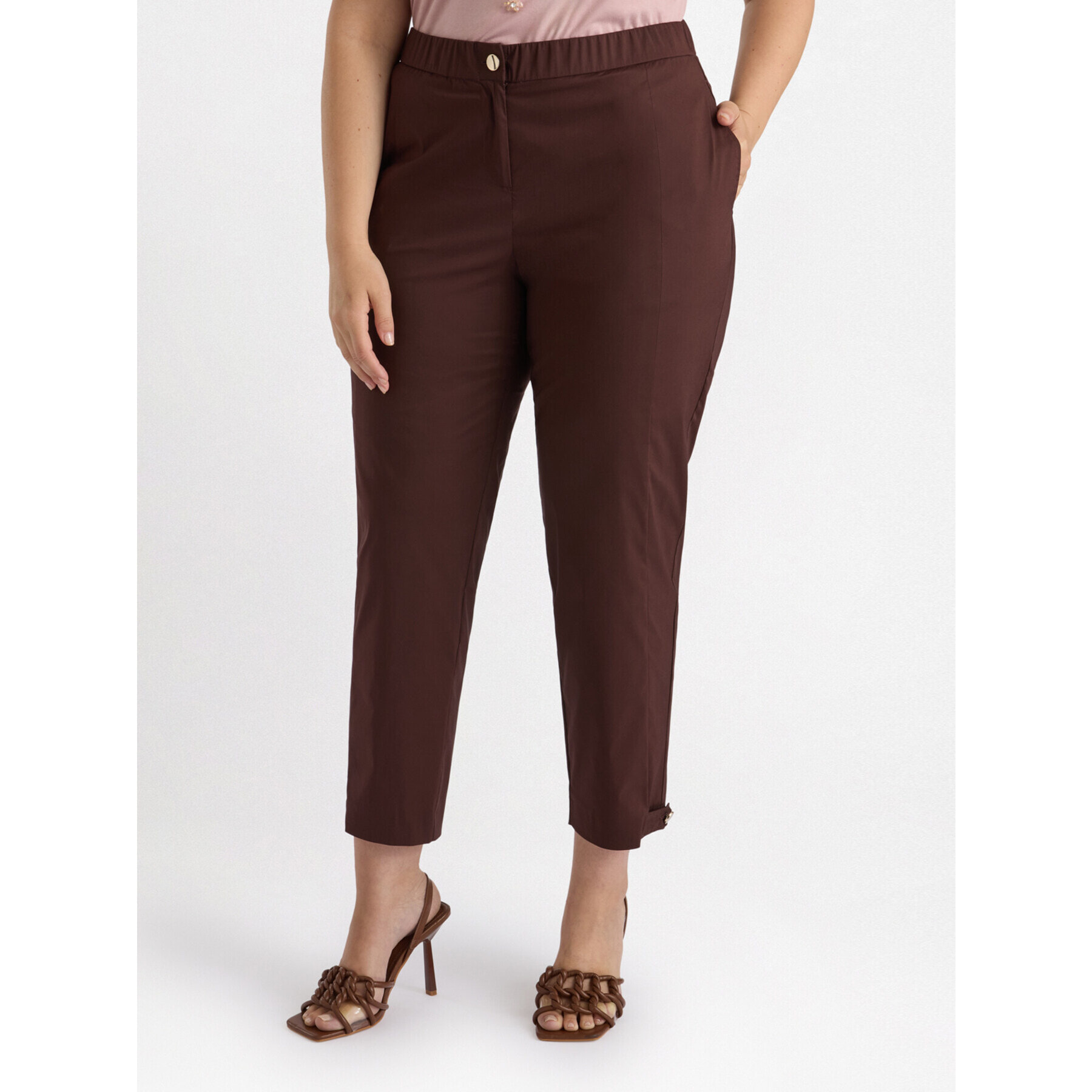 Fiorella Rubino - Pantaloni con passanti al fondo - Marrone