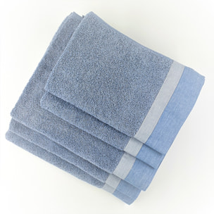 Set Spugna VARAZZE 5 Pezzi: 2 Viso+2 Ospite + 1 Telo Bagno - 450 gr/m² - 100% Puro Cotone