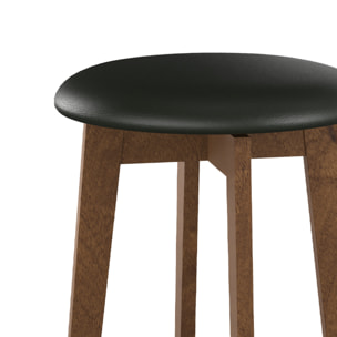 Tabouret de bar Vahina noir et bois foncé 66 cm (lot de 2)