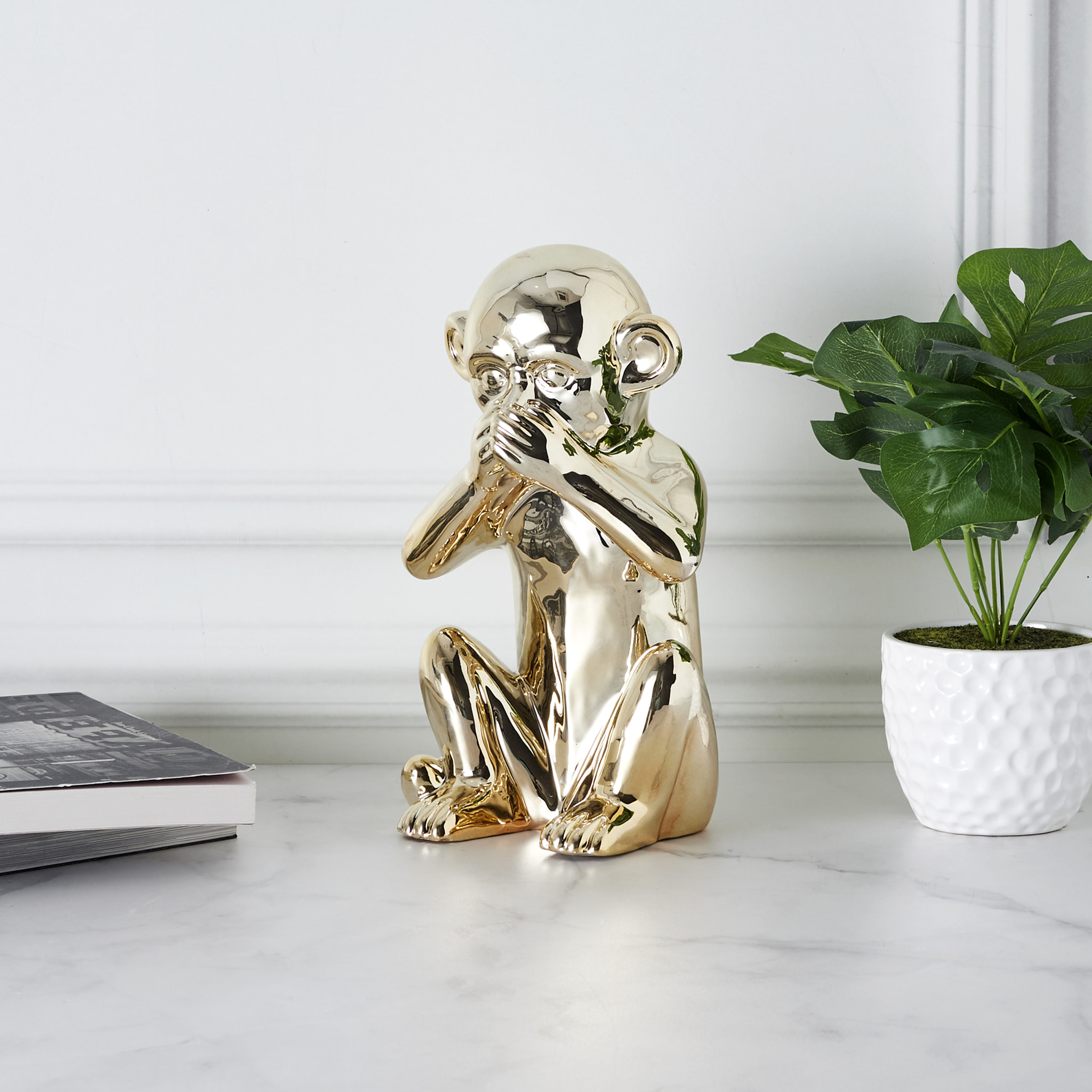 Statue Singe Dore H30cm