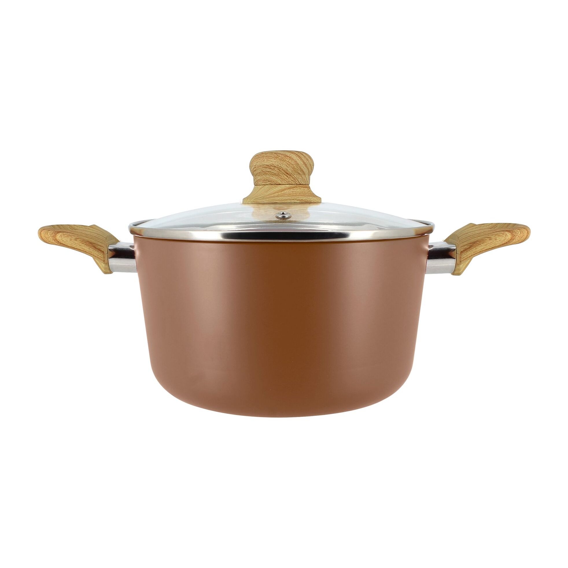 Faitout en revêtement céramique 20cm noisette - tous feux COLORAMA