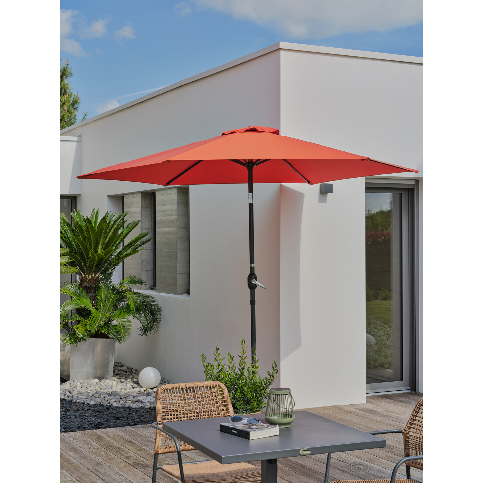 MARBELLA - Parasol à manivelle en aluminium  et toile