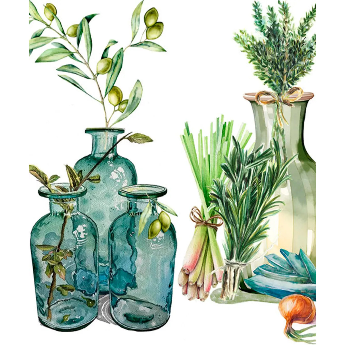 Tovaglia floreale lavabile 100% cotone HERBS