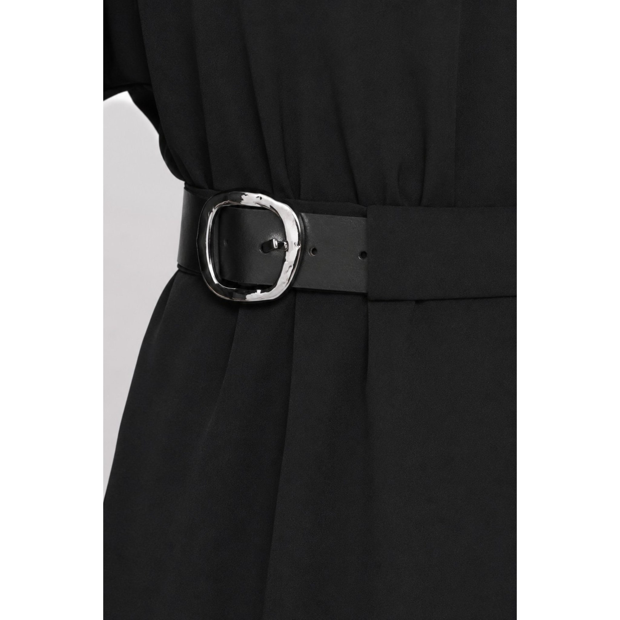 Kocca - Abito da donna con scollo a V, maniche lunghe e cintura Donna