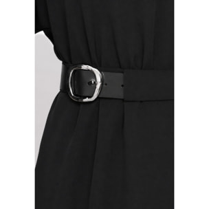 Kocca - Abito da donna con scollo a V, maniche lunghe e cintura Donna