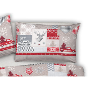 Parure Copripiumino in 100% Cotone Made In Italy Alpi Rosso
