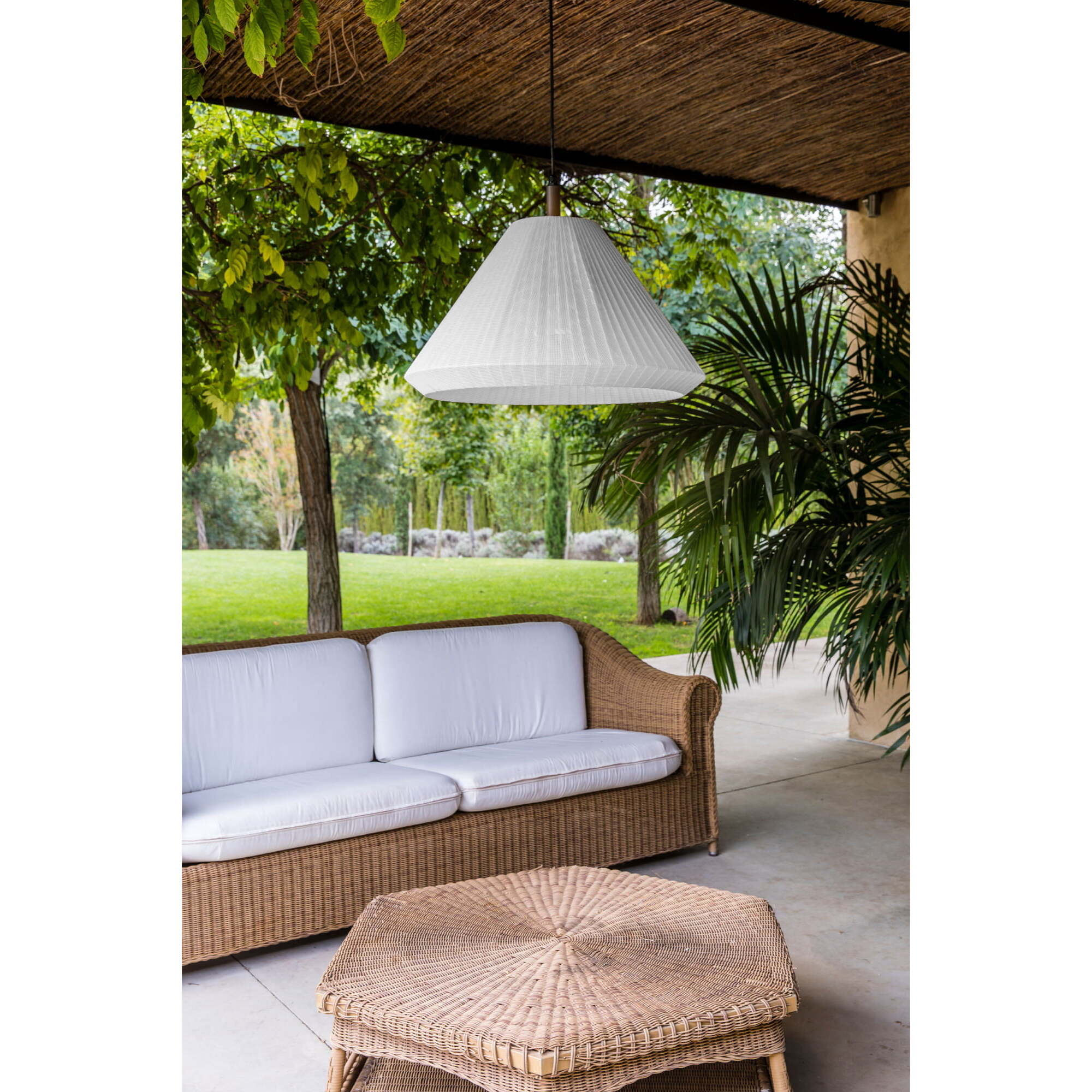 SAIGON OUT Lampe suspension grise/blanche mat T70 cone cap