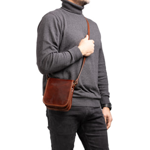 Borsa a tracolla  da uomo In Vera pelle Made in Italy 20x16,5x10 cm