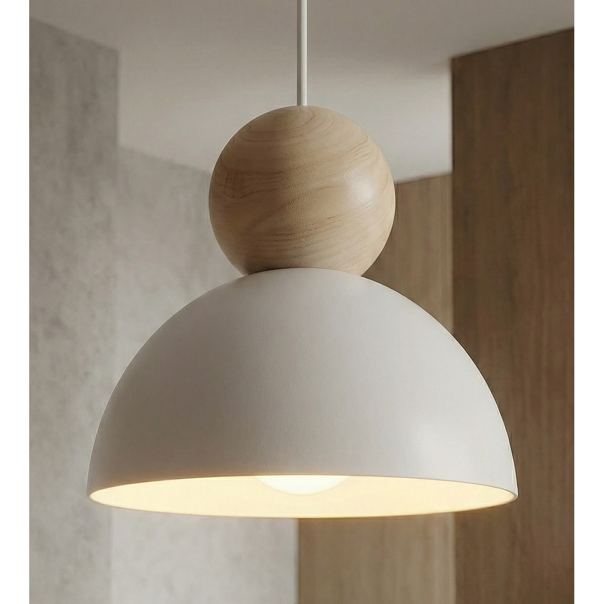 Lampada a sospensione KAKI a tre luci in acciaio bianco