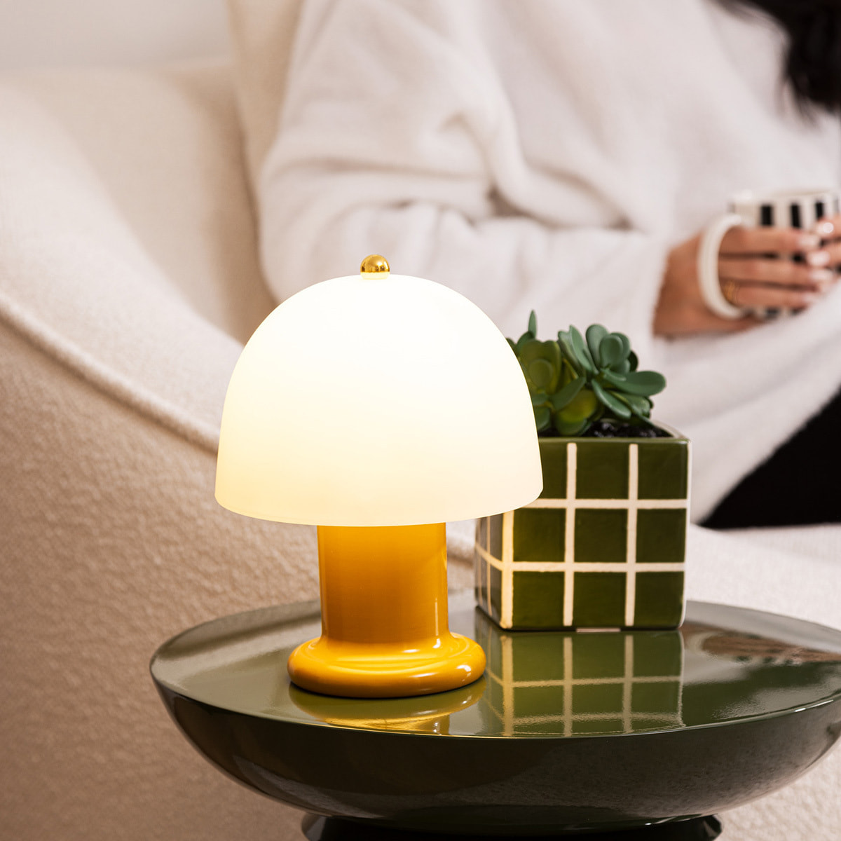 Lampe à poser LED Rick jaune H21cm