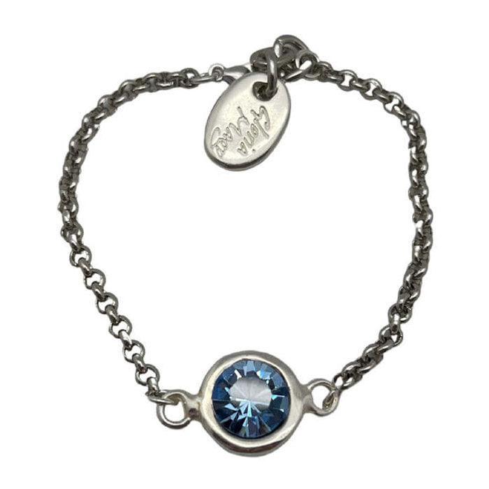 Pulsera cristal Sw y cadena en azul