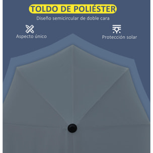 Sombrilla de Pared de Jardín 200x190x240 cm Parasol con Manivela Poste de Acero y Base Cruzada Protección Solar para Terraza Balcón Exterior Gris