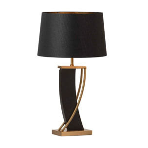 Lámpara Sobremesa Metal Mdf Negro 40x40x71 Cm