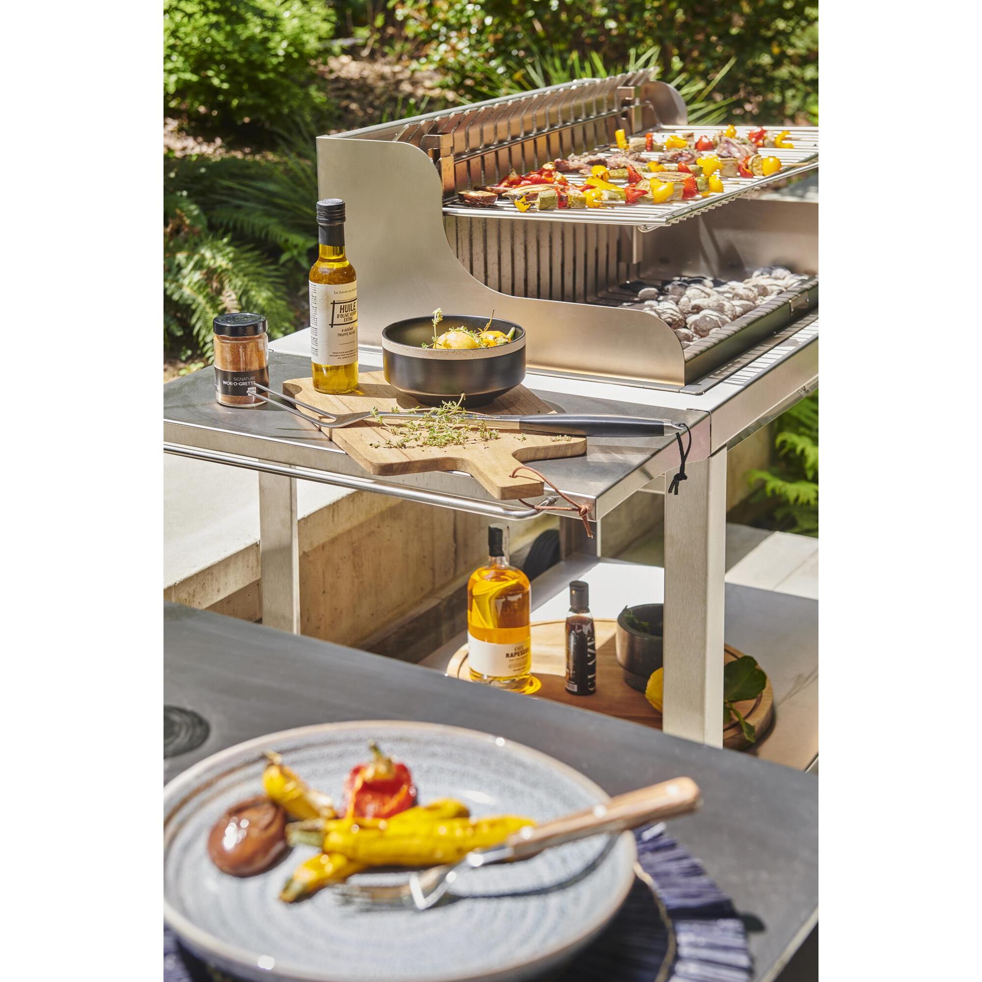 LE MARQUIER - Barbecue Irissarry Inox 78*32 Sur Chariot