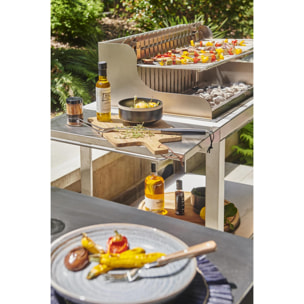 LE MARQUIER - Barbecue Irissarry Inox 78*32 Sur Chariot