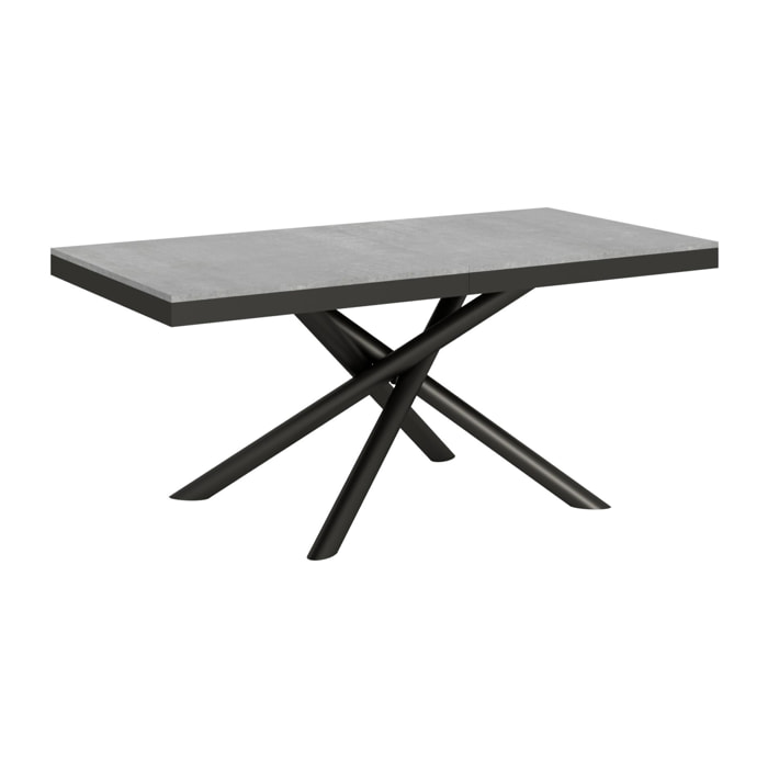 Table extensible 90x180/284 cm Famas Evolution Gris Béton cadre Anthracite