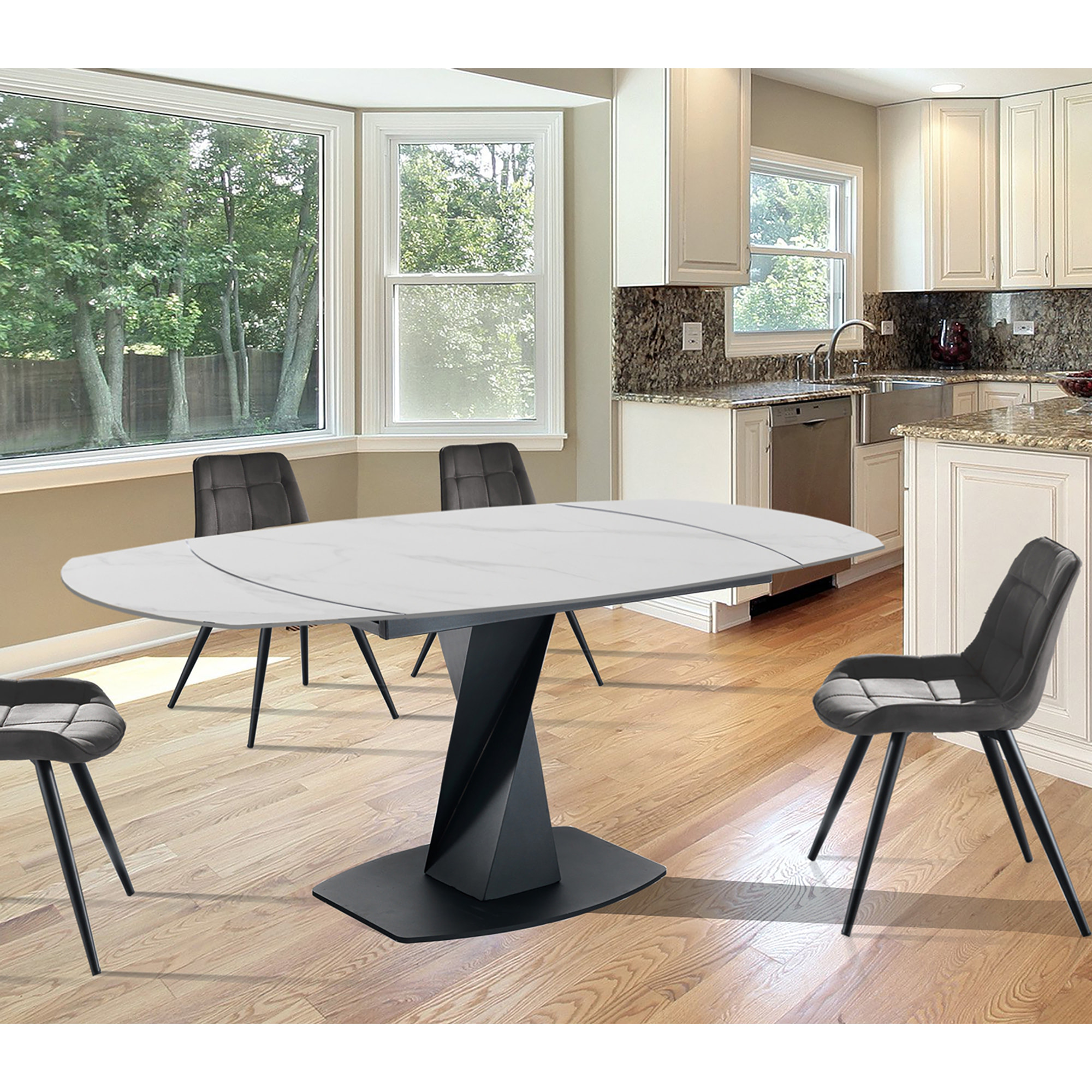 ORESTELUCHETTA Tavolo allungabile DYKE WHITE MARBLE