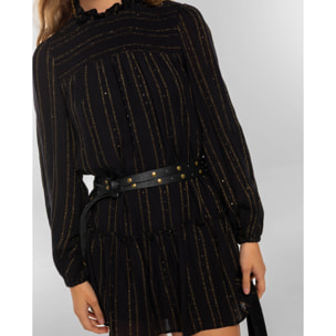 Vestido corto con lúrex de mujer