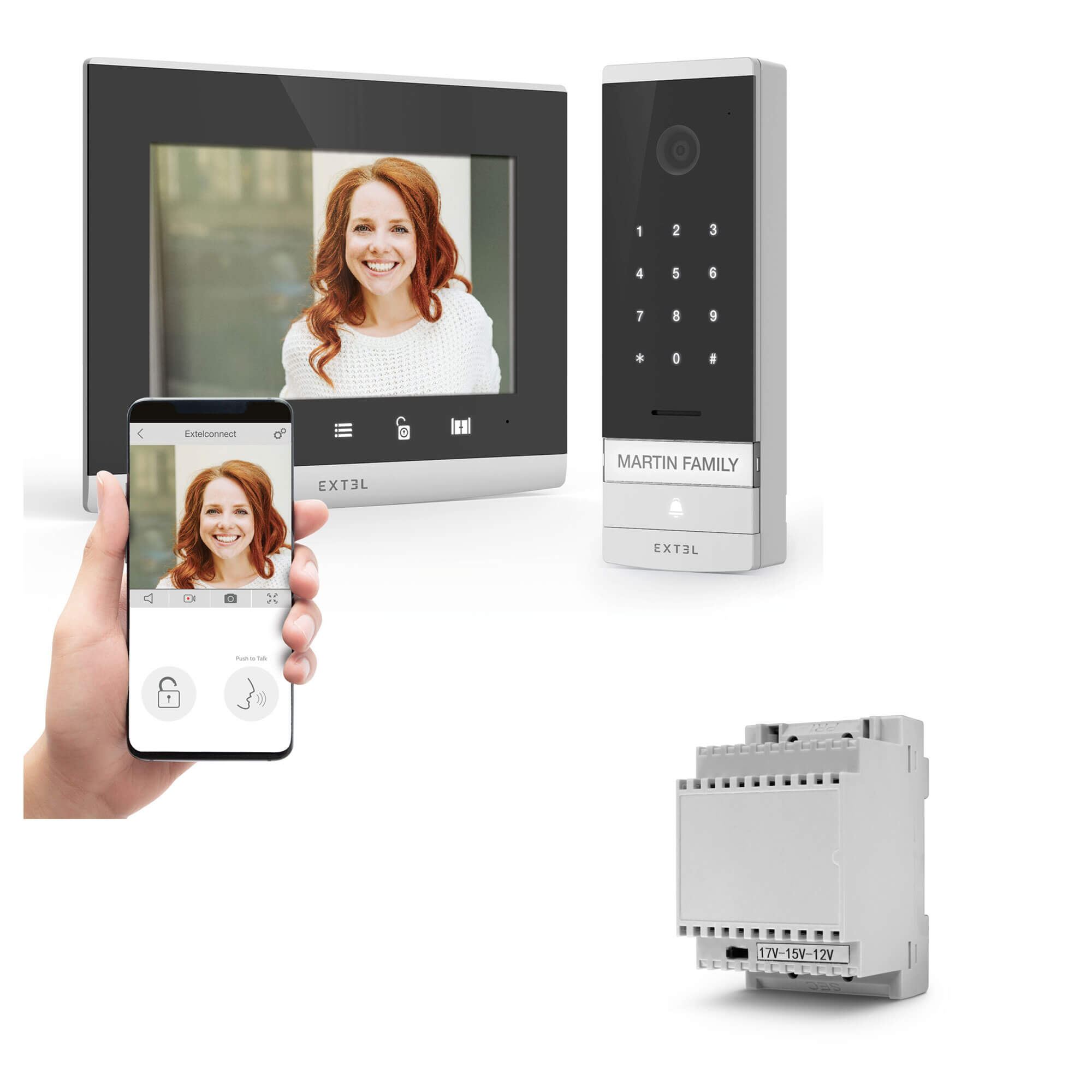 Kit Visiophone Extel Code Connect et son transformateur -