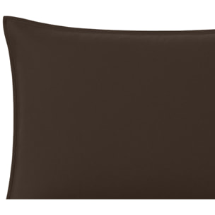 Paire de Taies D'oreiller Avec Volant Percale Chocolat