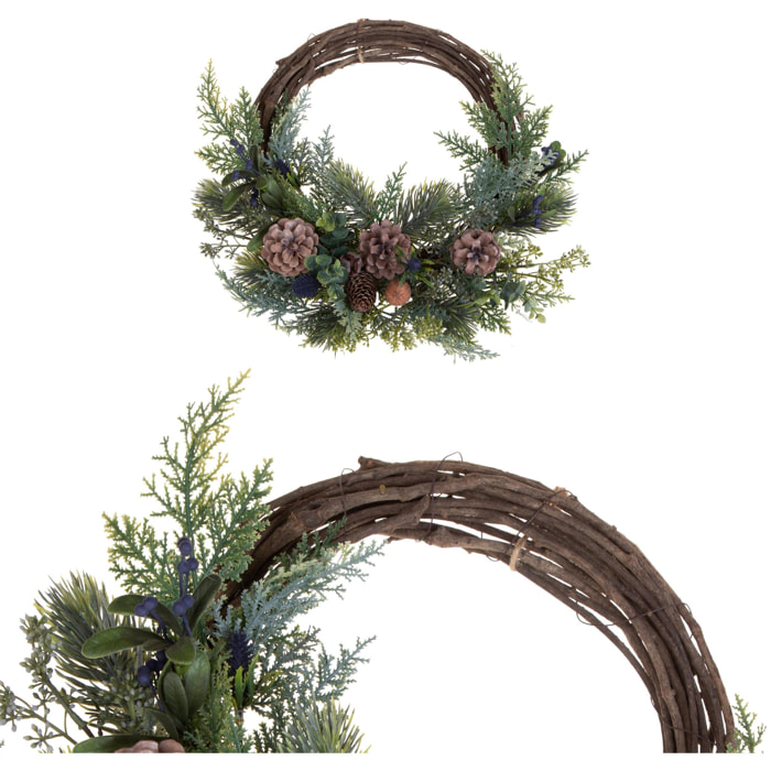 Corona willow con ghiande e mirtill - Pezzi 1 - VERDE - Bianchi Dino SpA