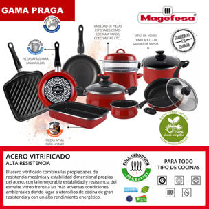 Magefesa PRAGA olla 24, acero esmaltado vitrificado, en granate, inducción y lavavajillas